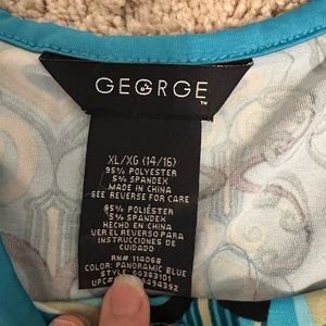 George blue patterned dress size extra large
